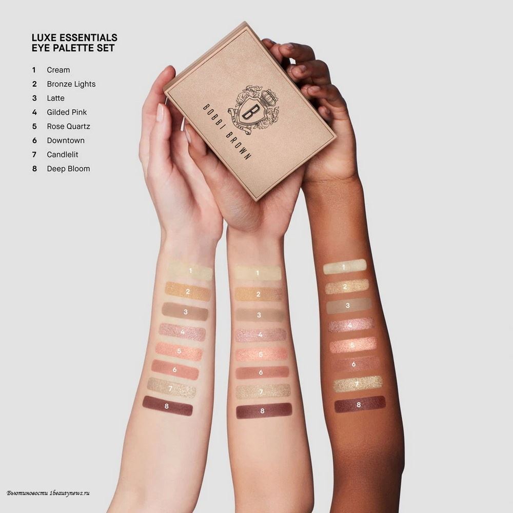 Bobbi Brown Luxe Essentials Eye Palette Christmas Holiday 2022 - Swatches