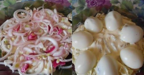 Салат с фаршированными яйцами «Сюрприз»