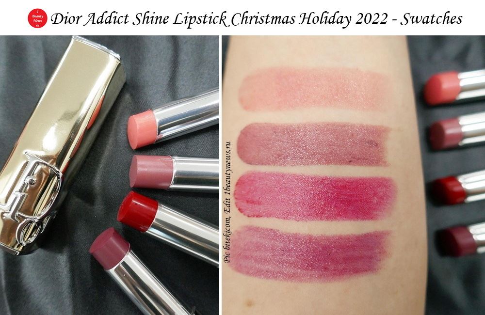 Dior Addict Shine Lipstick Christmas Holiday 2022 - Swatches