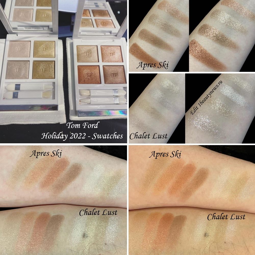 Tom Ford Soleil Neige Eye Color Quad Eyeshadow Palette Christmas Holiday 2022 - Swatches